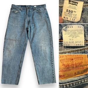 Levis 550 Jeans Relaxed Fit Tapered Leg USA 38x29 Unisex 90s